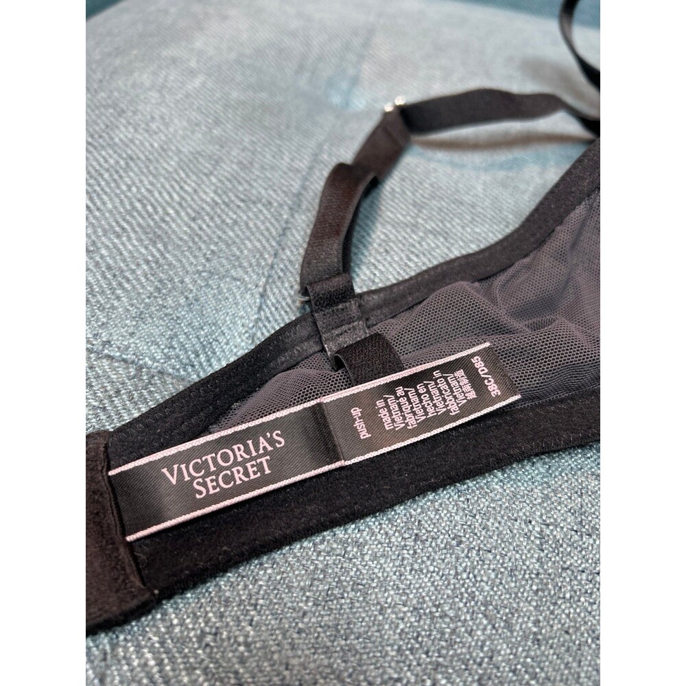 Victoria’s Secret Very Sexy Push Up Bra 38C Gray Black Lace - Picture 7 of 10